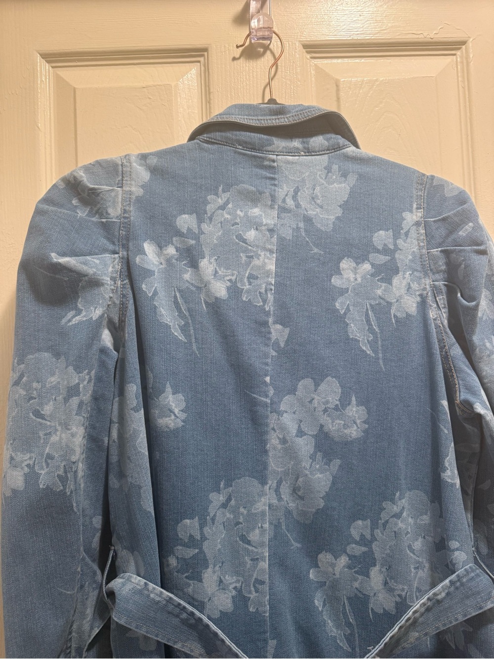 C Wonder by Christian Siriano Floral Denim Trench Coat - Picture 3 of 4